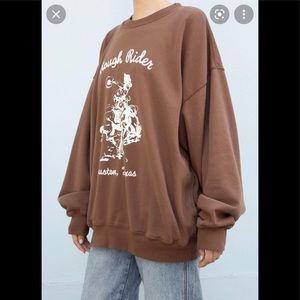 Rare Rough Rider brown Erica crewneck NWT